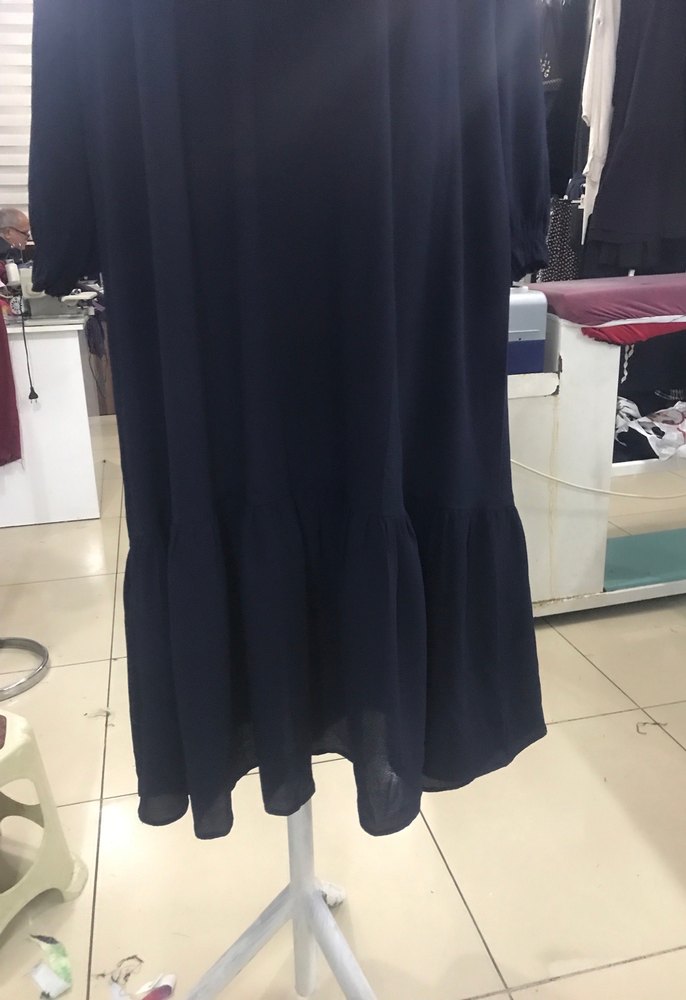 Siyah Uzun Kollu Salaş Kadın Elbise - Görsel 4