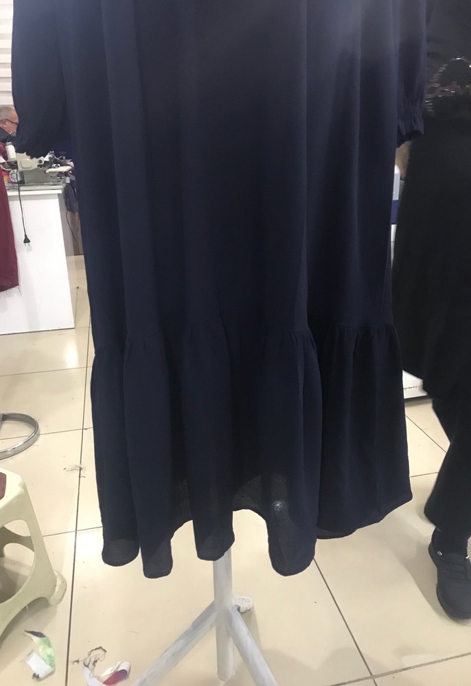 Siyah Uzun Kollu Salaş Kadın Elbise - Görsel 5