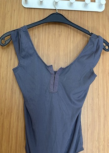 Penti Gri V Yaka Fitted Bodysuit - Görsel 5