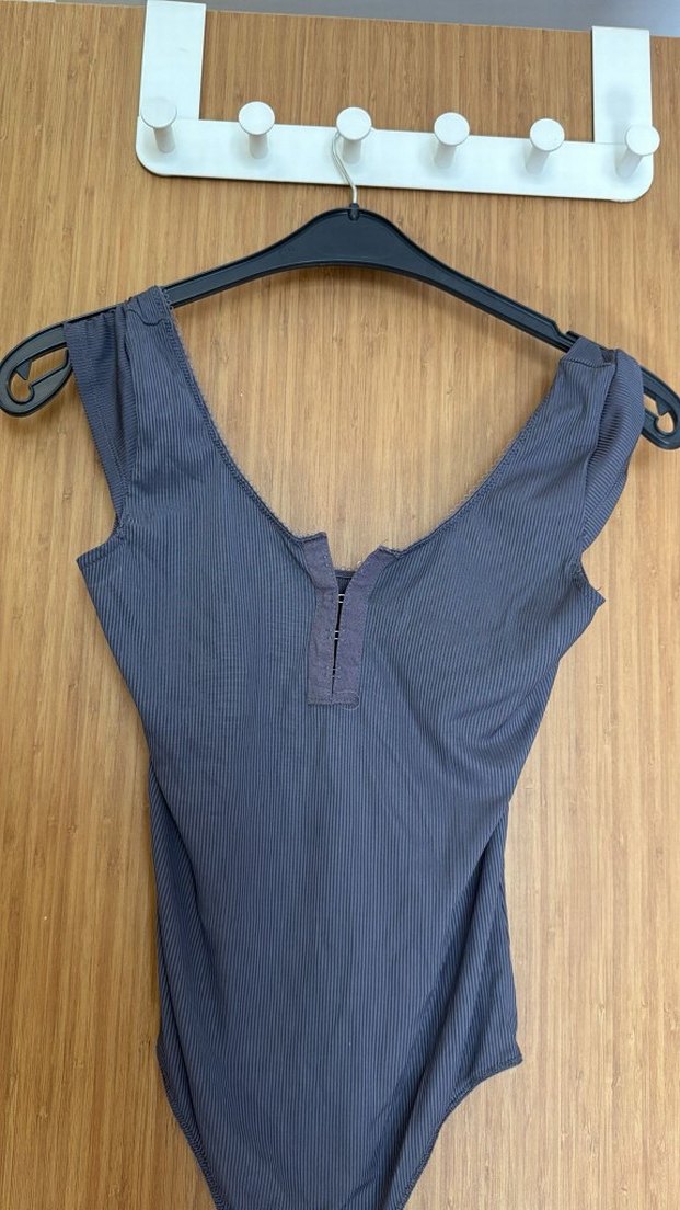 Penti Gri V Yaka Fitted Bodysuit - Görsel 5