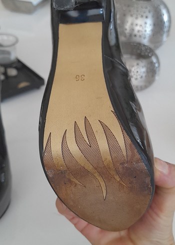 36 Beden Siyah Parlak Platform Topuklu Stiletto