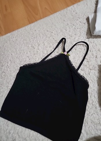 Siyah Mini İnce Askılı Bralet