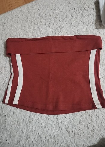 Kırmızı Straplez Spor Crop Top