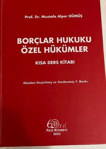Borçlar Hukuku Özel Hükümler Kısa Ders Kitabı