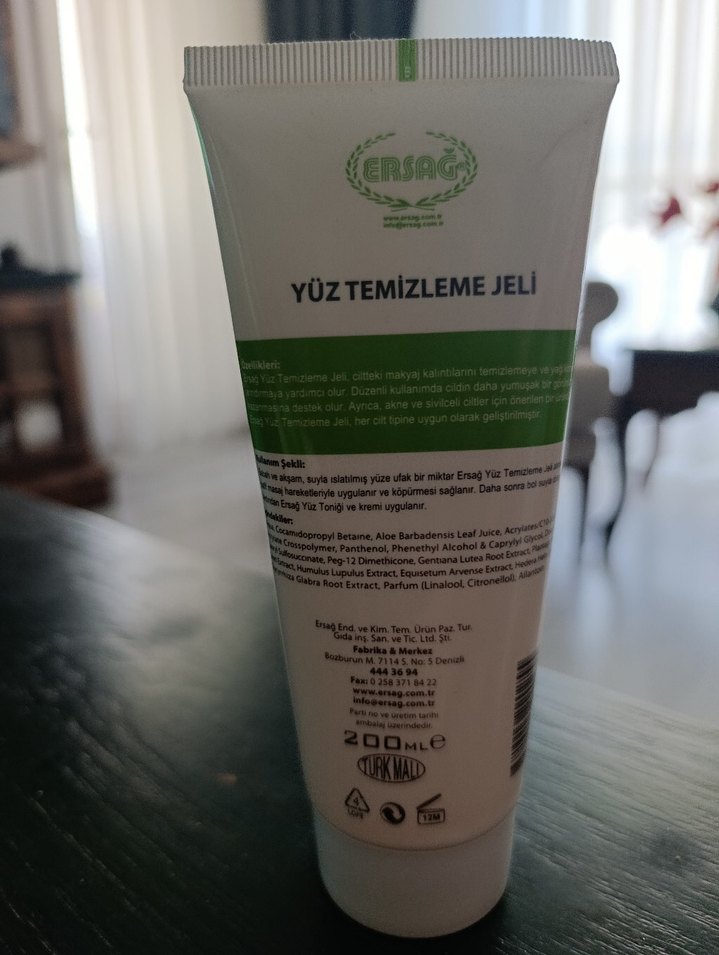 Ersag Yüz Temizleme Jeli 200 ml - Görsel 3