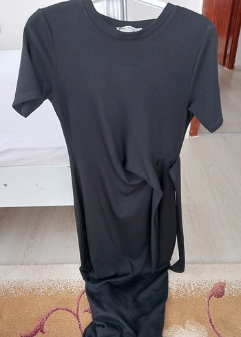 s Beden Siyah Drapeli, Kısa Kollu, Uzun