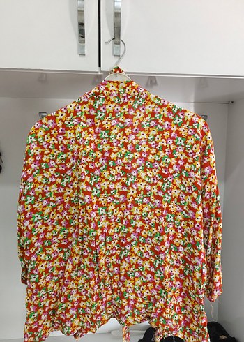 Çiçek Desenli Renkli Bohem, Kuşaklı Kimono - Görsel 2