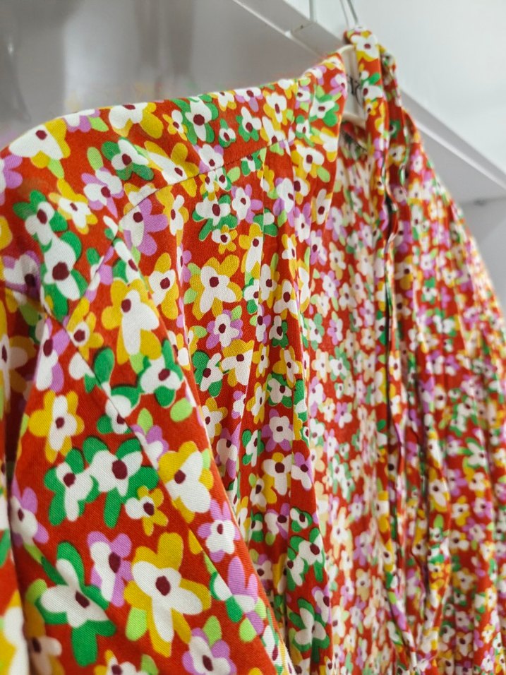 Çiçek Desenli Renkli Bohem, Kuşaklı Kimono - Görsel 3