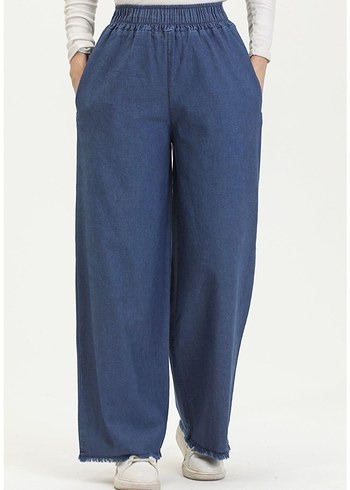 Diğer Kadın Mavi Denim Rahat Kesim Pantolon