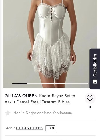 GİLLA'S QUEEN Beyaz Askılı Dantel Mini Elbise - Görsel 2