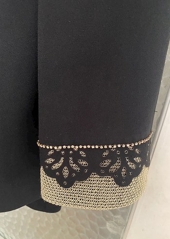 Dantel Detaylı Siyah Kadın Ofis Takımı - Görsel 2