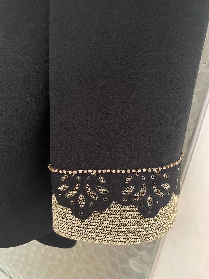 Dantel Detaylı Siyah Kadın Ofis Takımı - Görsel 2