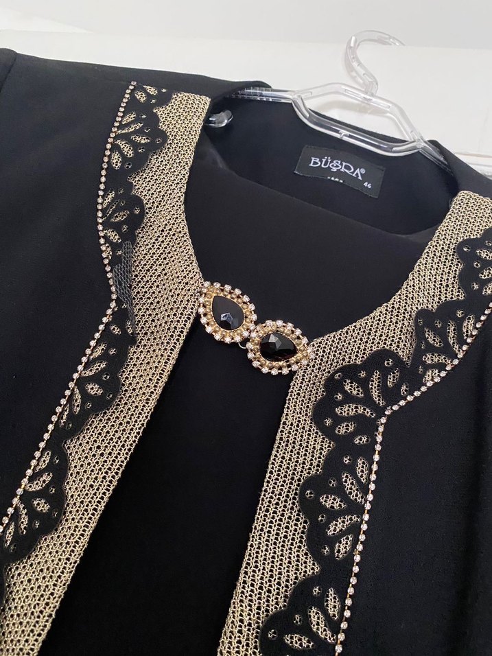 Dantel Detaylı Siyah Kadın Ofis Takımı - Görsel 4