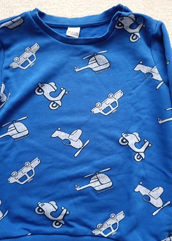 Mavi Baskılı Erkek Çocuk Sweatshirt - Görsel 2