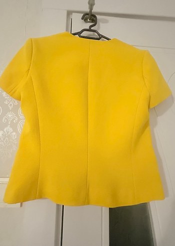 Koton Sarı Kısa Kollu Mini Blazer