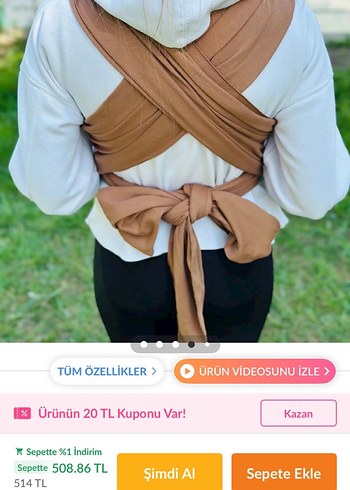 Pastel Kahverengi Bebek Kanguru - Görsel 2