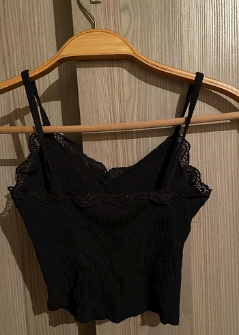 s Beden Dantel Detaylı Siyah Bralet