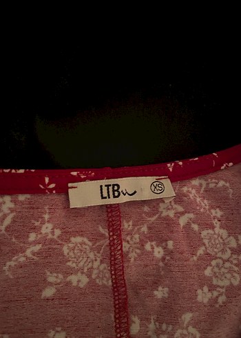 LTB LTB Bordo V Yaka Düğmeli Bohem Kadın Elbise