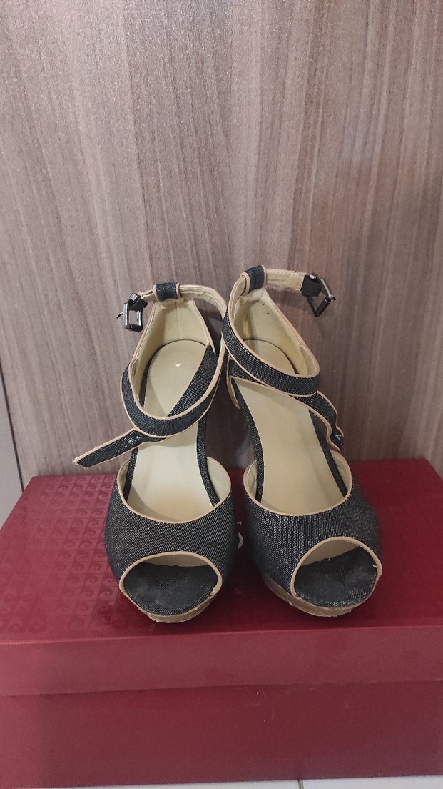 Denim Tokalı Yüksek Topuklu Kadın Ayakkabısı - Görsel 2