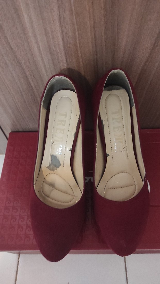 Bordo Süet Yüksek Topuklu - Görsel 3