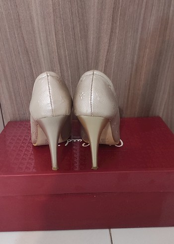 Bej Kadın Stiletto Topuklu Ayakkabı - Görsel 5