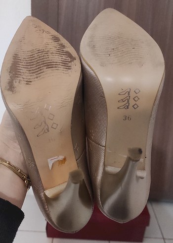 Bej Kadın Stiletto Topuklu Ayakkabı - Görsel 4