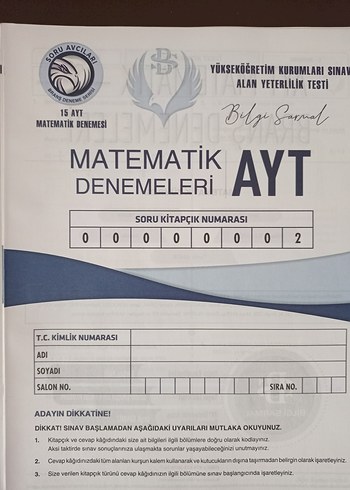 Beden BİLGİ SARMAL AYT Matematik Branş Denemeleri 15x40