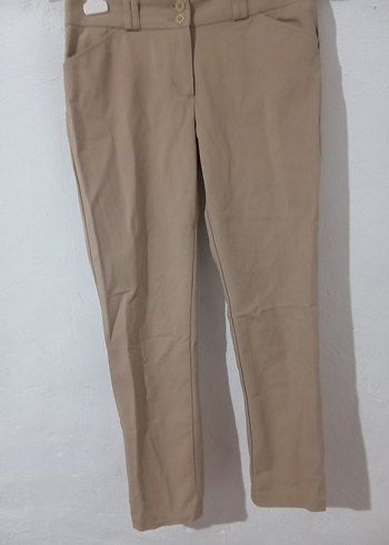 Bej Kadın Kumaş Pantolon Midi Boy