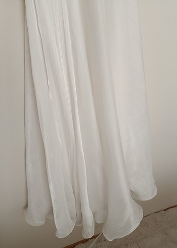 38 Beden beyaz Renk Beyaz Uzun Kırınkıl Şifon Nişan/Nikah Abiye