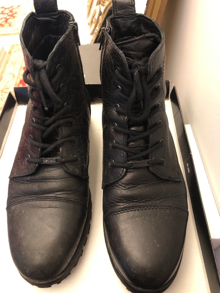 Erkek siyah deri bot - Görsel 2