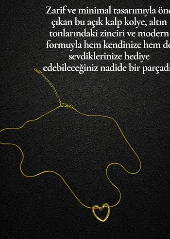 Diğer Çelik Gold Zincir Açık Kalp Kolye