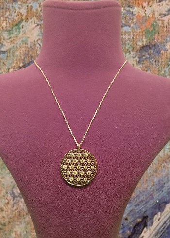 Çelik Gold Zincir Zirkon İşlemeli Kolye