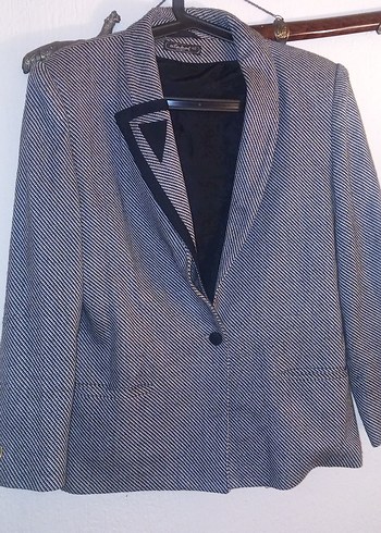 Diğer Gri Kadın Düğmeli Yün Blazer Ceket