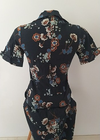 Diğer retro v yaka mini elbise