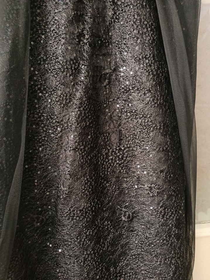 Siyah pullu tül abiye - Görsel 4