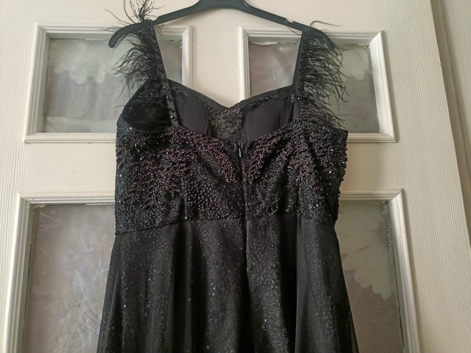 Siyah pullu tül abiye - Görsel 2