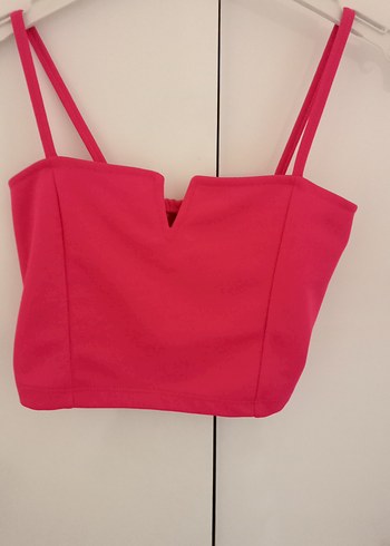 Pembe V Yakalı Mini Büstiyer