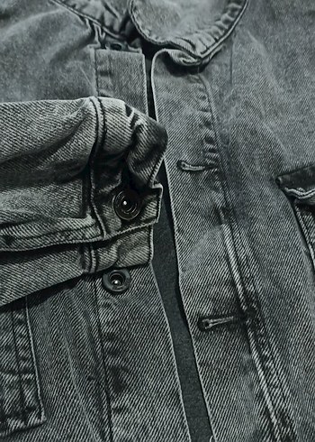 Diğer Gri Düğmeli ERKEK Denim Ceket