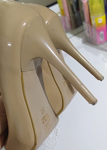 37 Beden Bej Stiletto Topuklu Kadın Ayakkabı