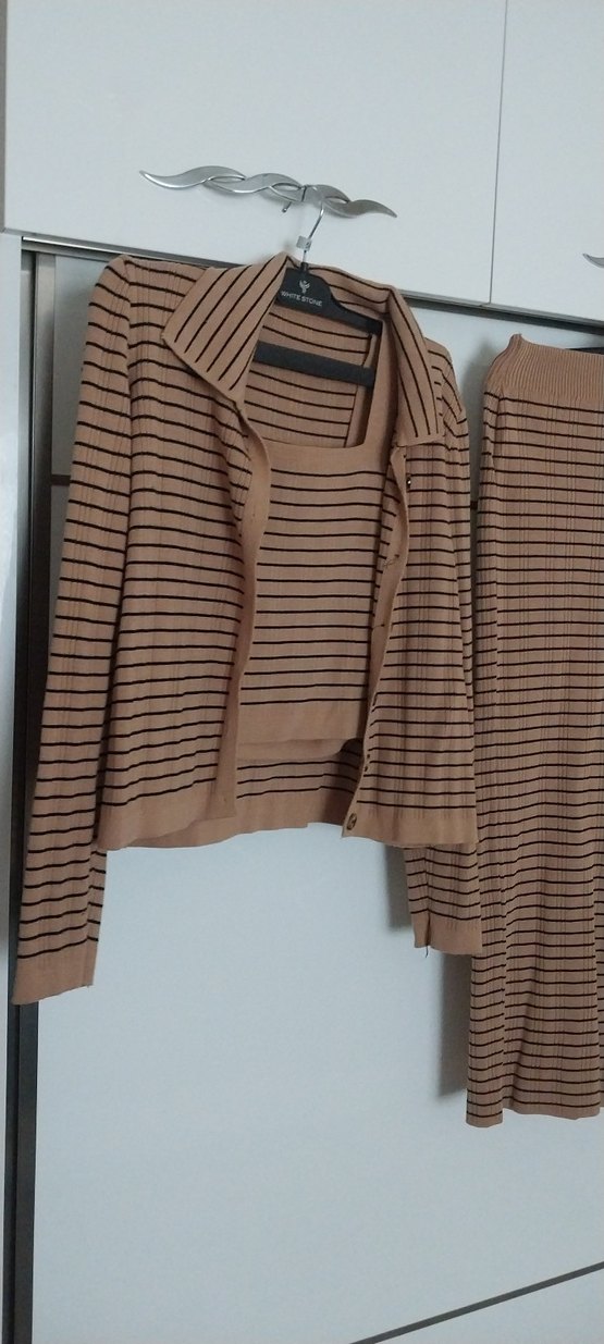 Kadın Kahverengi Uzun Triko Elbise - Görsel 5