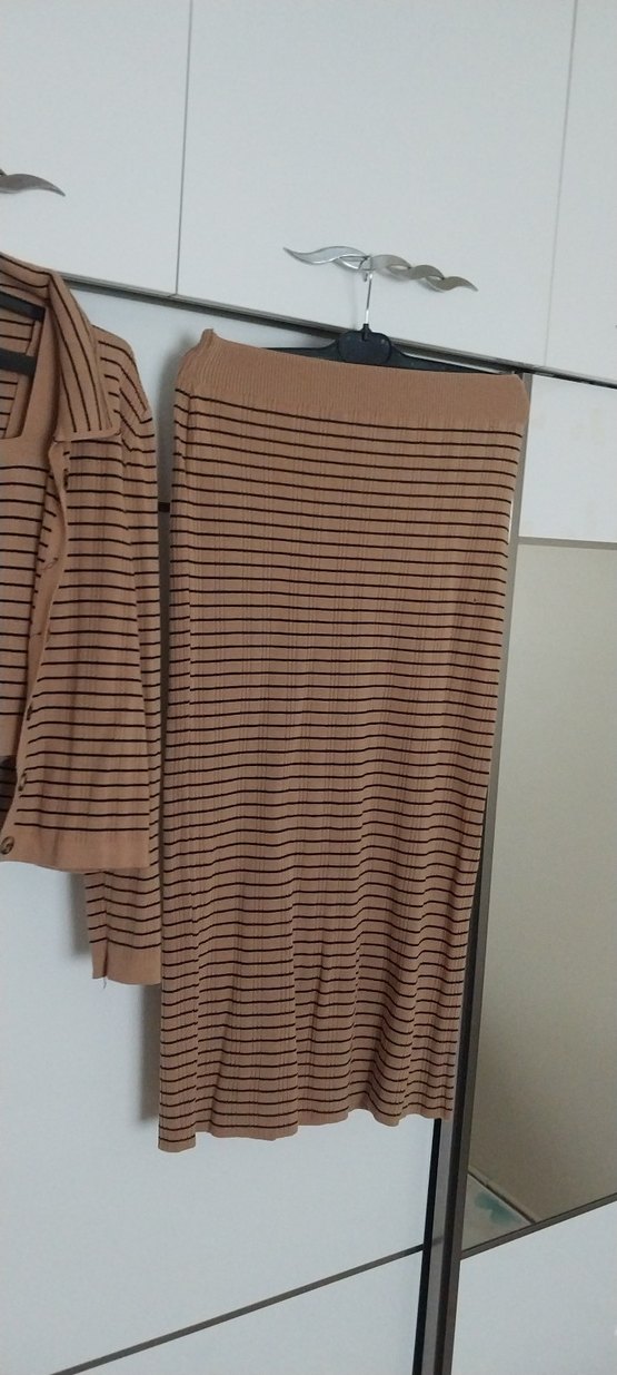 Kadın Kahverengi Uzun Triko Elbise - Görsel 3