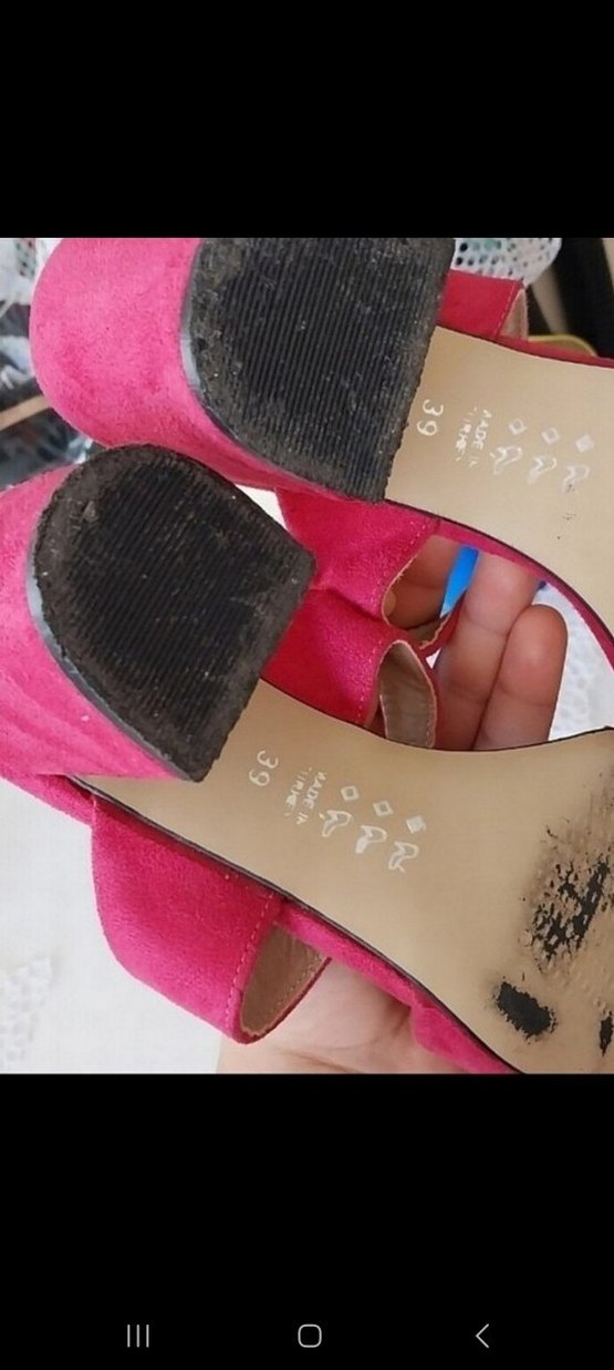 Pembe Tokalı Blok Topuklu Kadın Terlik - Görsel 4