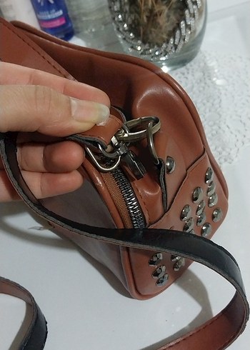 Kahverengi Deri Kadın Omuz Çantası - Görsel 4