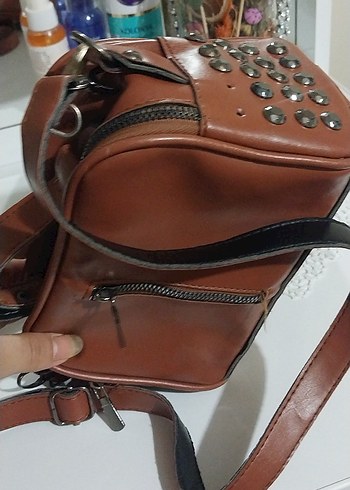 Kahverengi Deri Kadın Omuz Çantası - Görsel 3