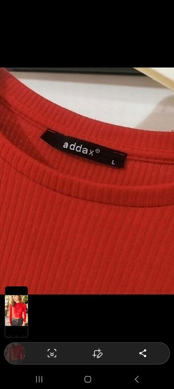 Kırmızı Uzun Kollu Crop Top - Görsel 2