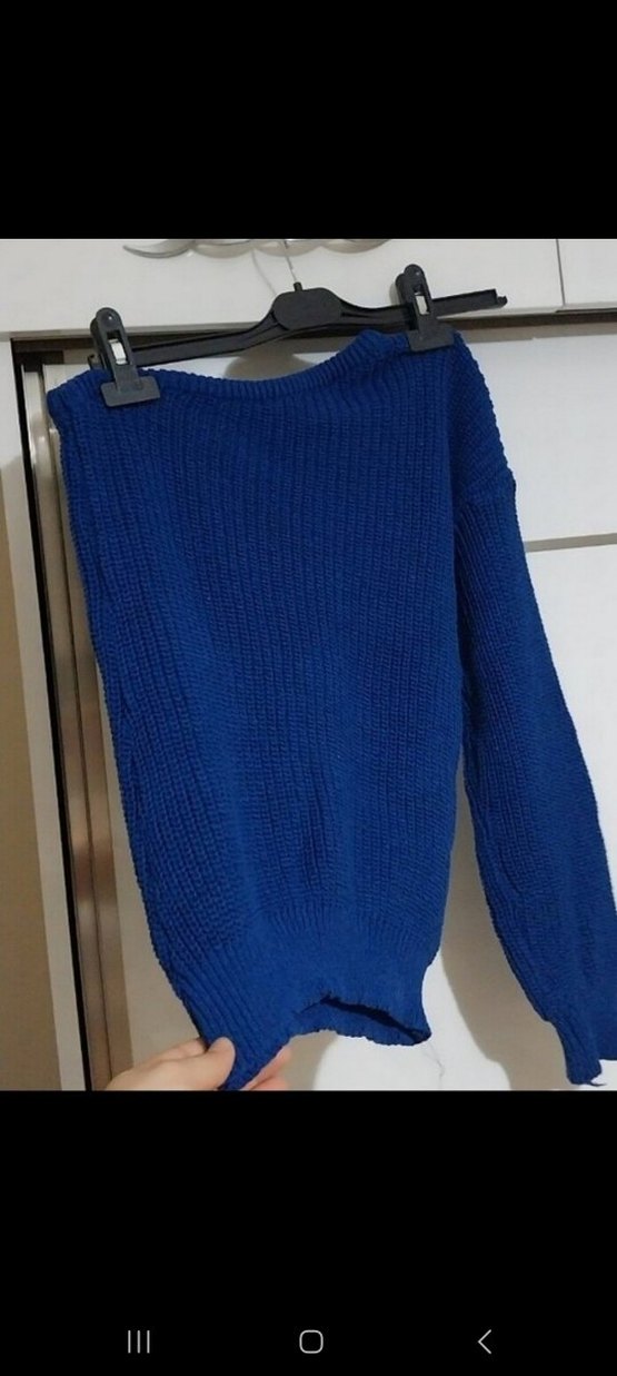 Lacivert Kadın Örme Mini Kazak - Görsel 3