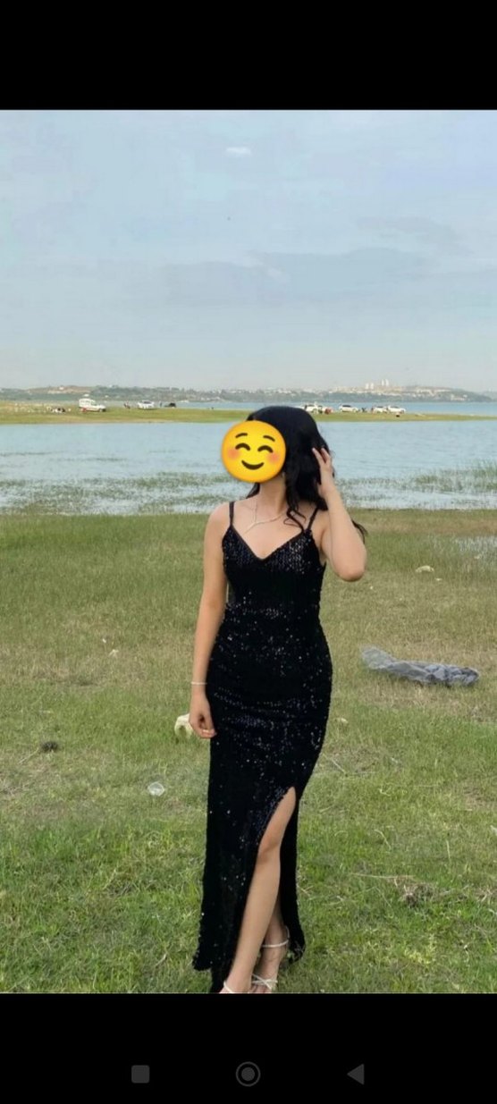 Siyah Parlak Yılan Desenli Uzun Abiye Elbise - Görsel 2