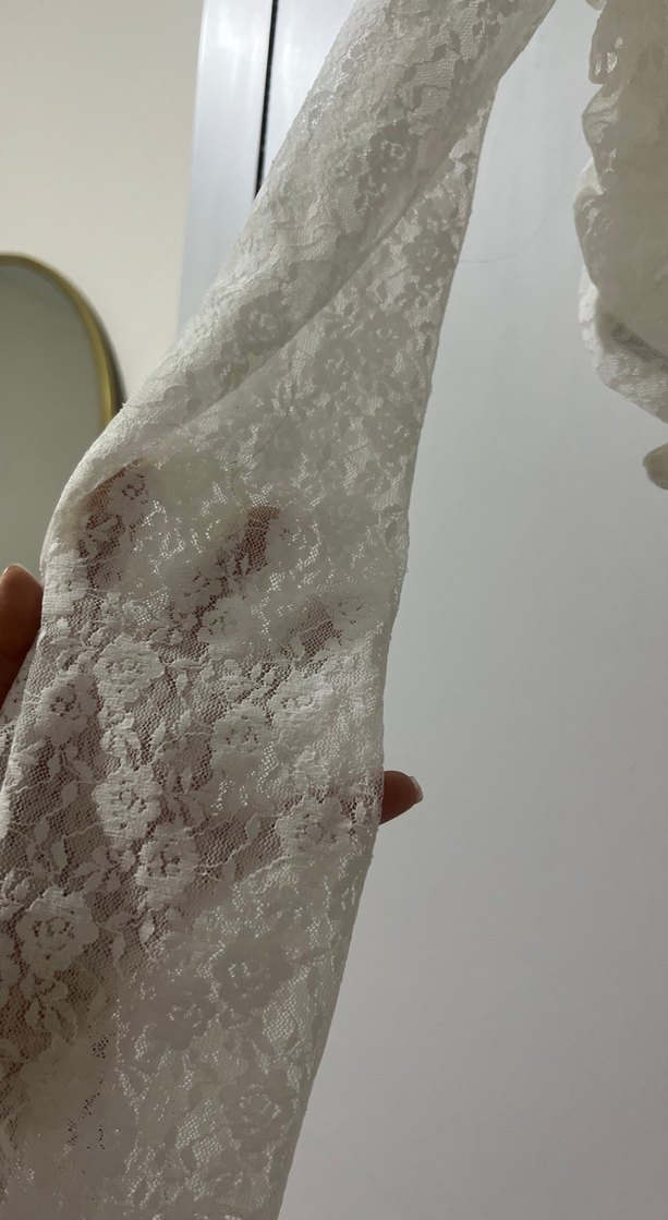 Dantel Detaylı Beyaz Kadın Bluz - Görsel 3