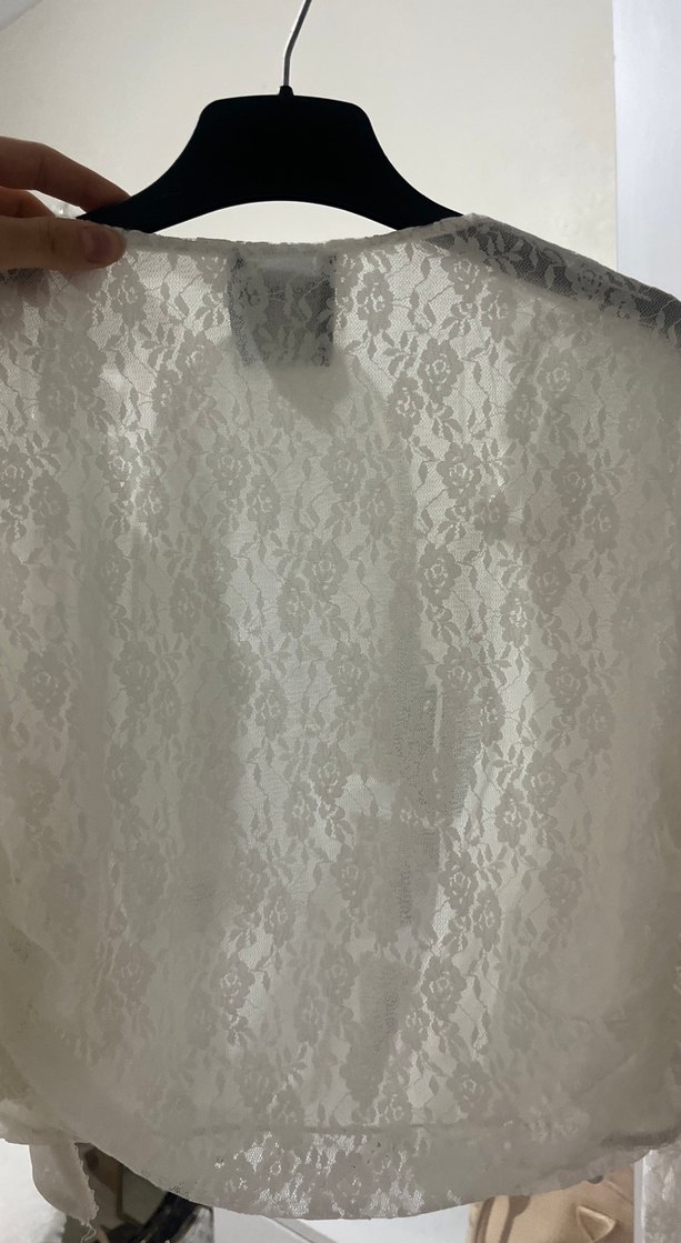 Dantel Detaylı Beyaz Kadın Bluz - Görsel 5