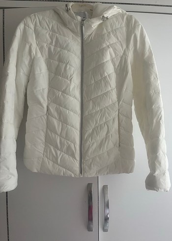 Stradivarius Beyaz Mini Pamuklu Ceket - Görsel 3